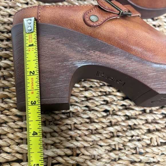 BØC Liv Clog Heel Brown Buckle Platform Chunky Size 7.5 - Picture 11 of 11